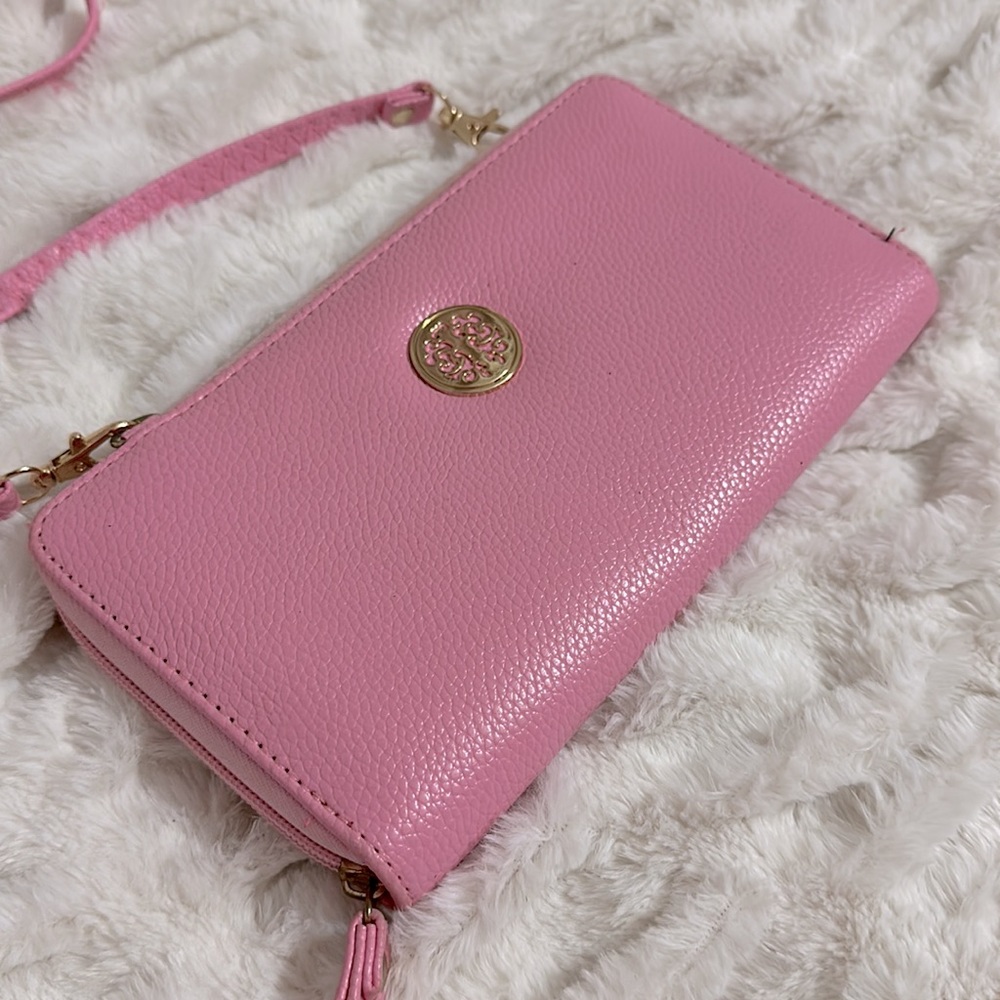 Pink Crossbody Wallet Bag